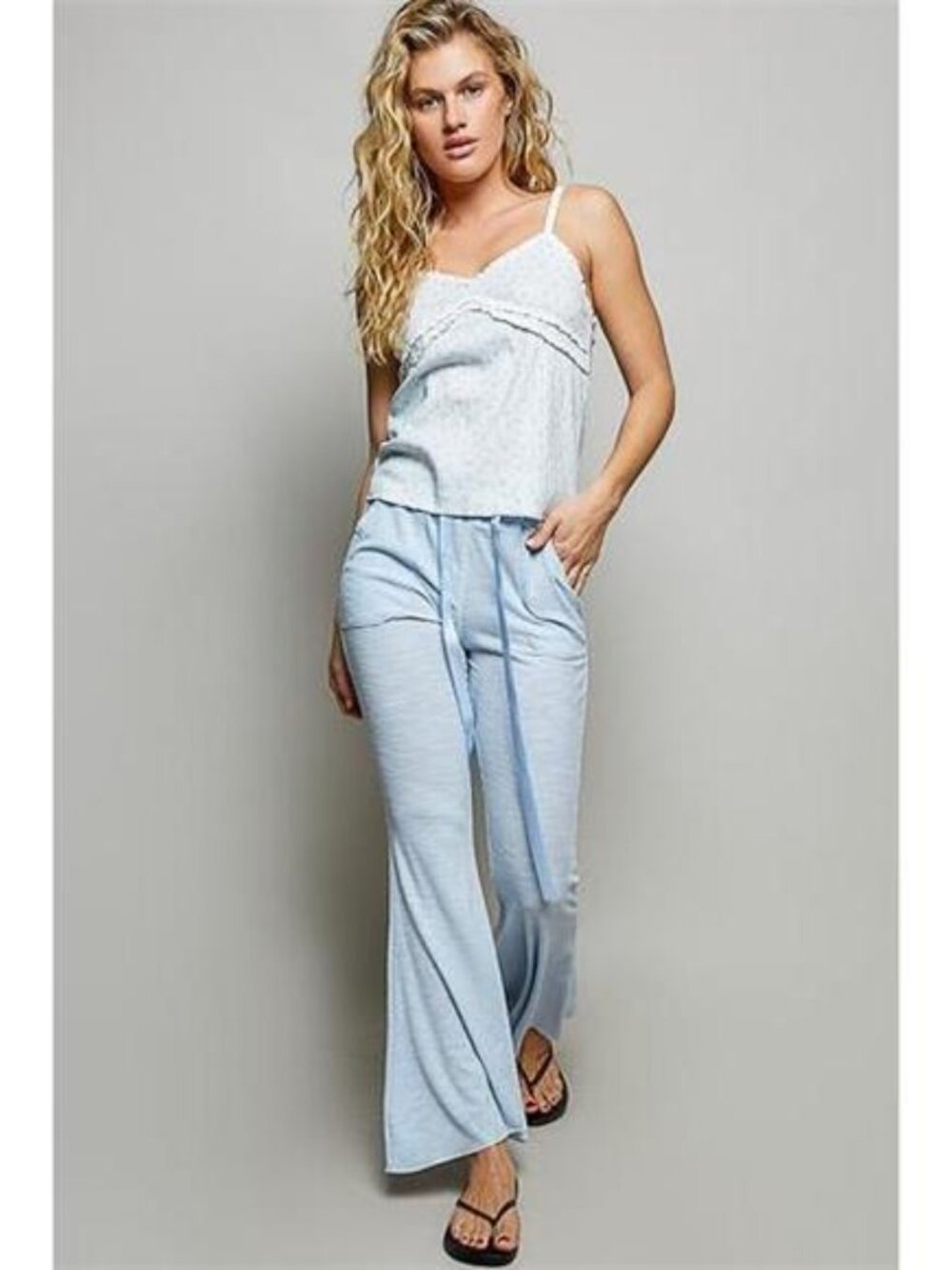 POL Drawstring Textured Ribbed Knit Pants - Picture 5 of 7